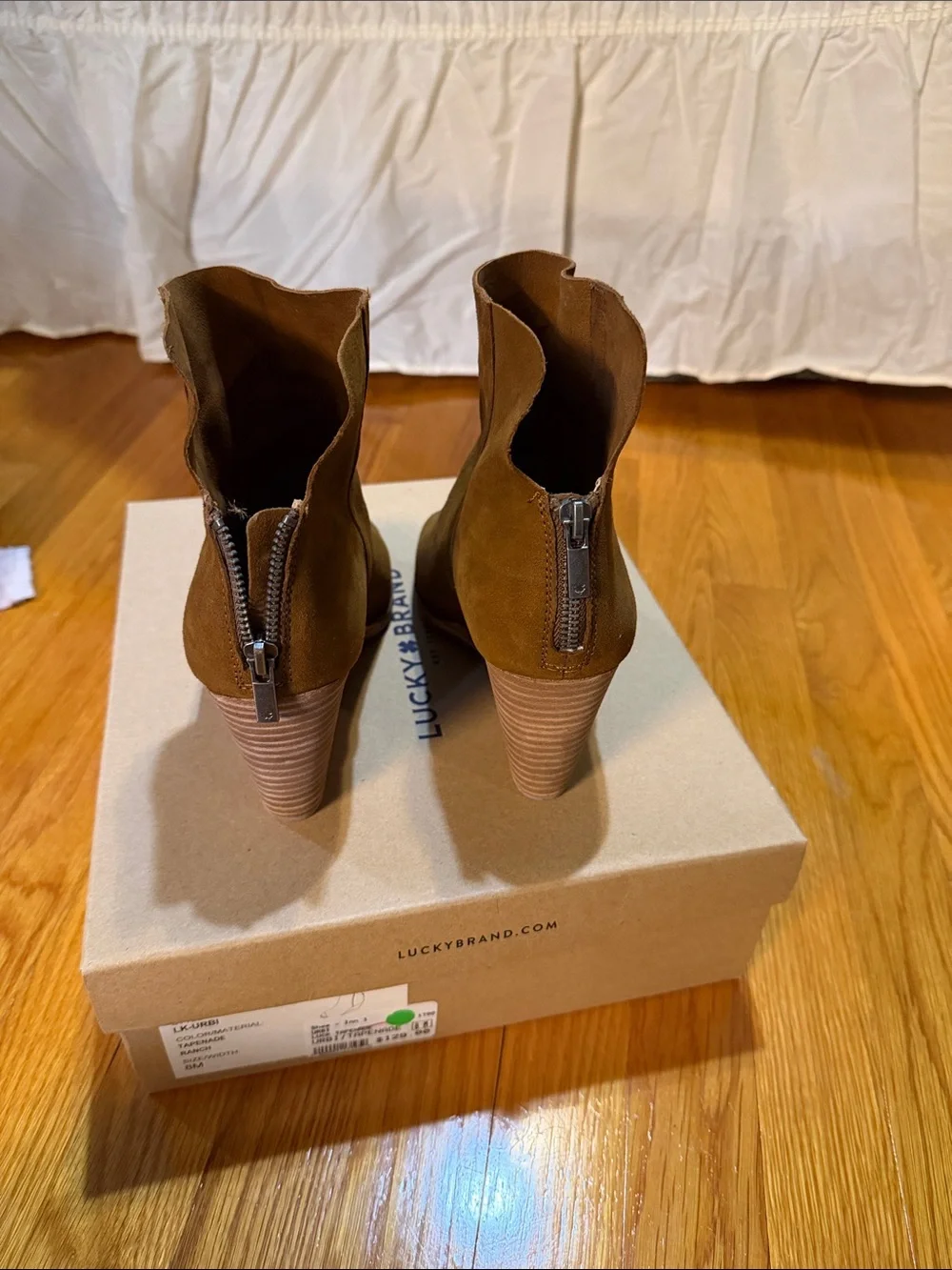 Lucky Brand Brown Suede Wedge Ankle Boots